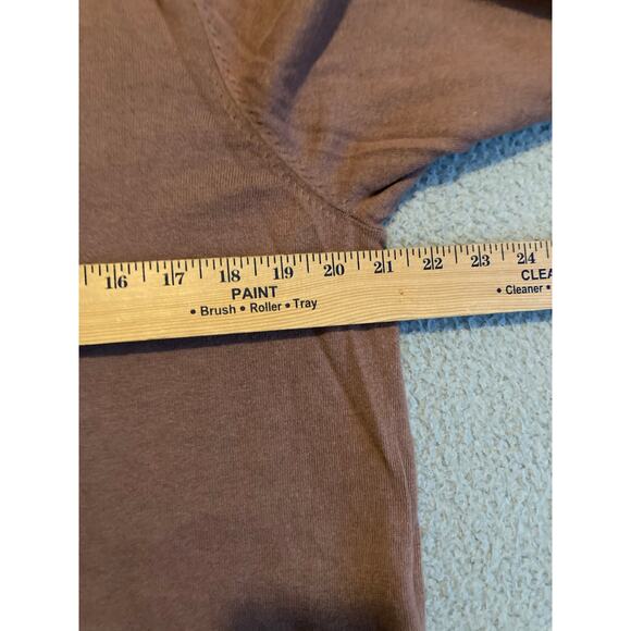 Logo Lori Goldstein Sweater Top Large Pullover V-Neck Layered Brown Retro Prep - Picture 13 of 15